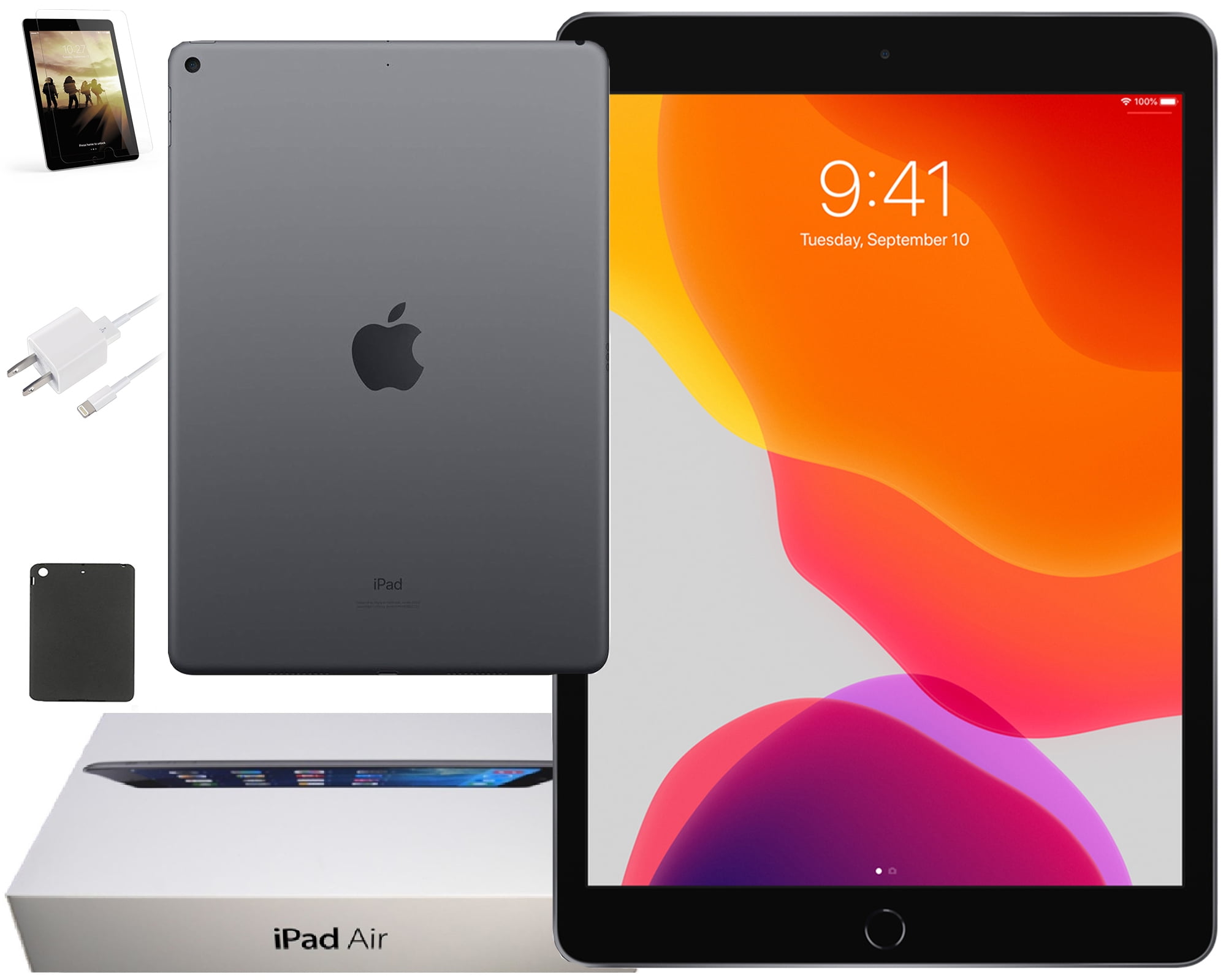 Open Box | Apple iPad Air | 64GB Silver | Wi-Fi Only | Bundle 