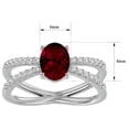 thumbnail image 5 of SuperJeweler 1 1/2 Carat Oval Shape Created Ruby and Halo Diamond Ring In Sterling Silver For Women, 5 of 6