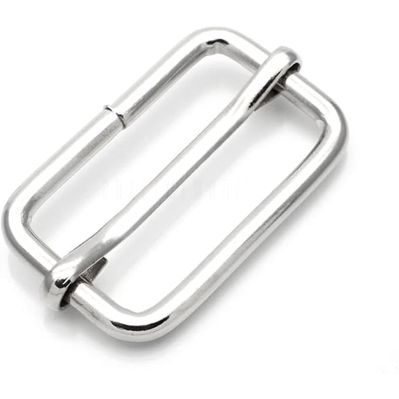 Triglide Slide Belt Keeper 5/8" 3/4" 1" Movable Bar Slider Strap Adjuster Rectangle Strap Keeper Purse Making (5/8" x 10 pcs, Silver)