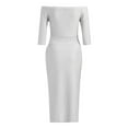 thumbnail image 4 of BOOMILK Cocktail Dresses for Women Off Shoulder Elegant Sparkly Sequin Slit Long Sleeve Midi Formal Party Dress Silver, 4 of 5