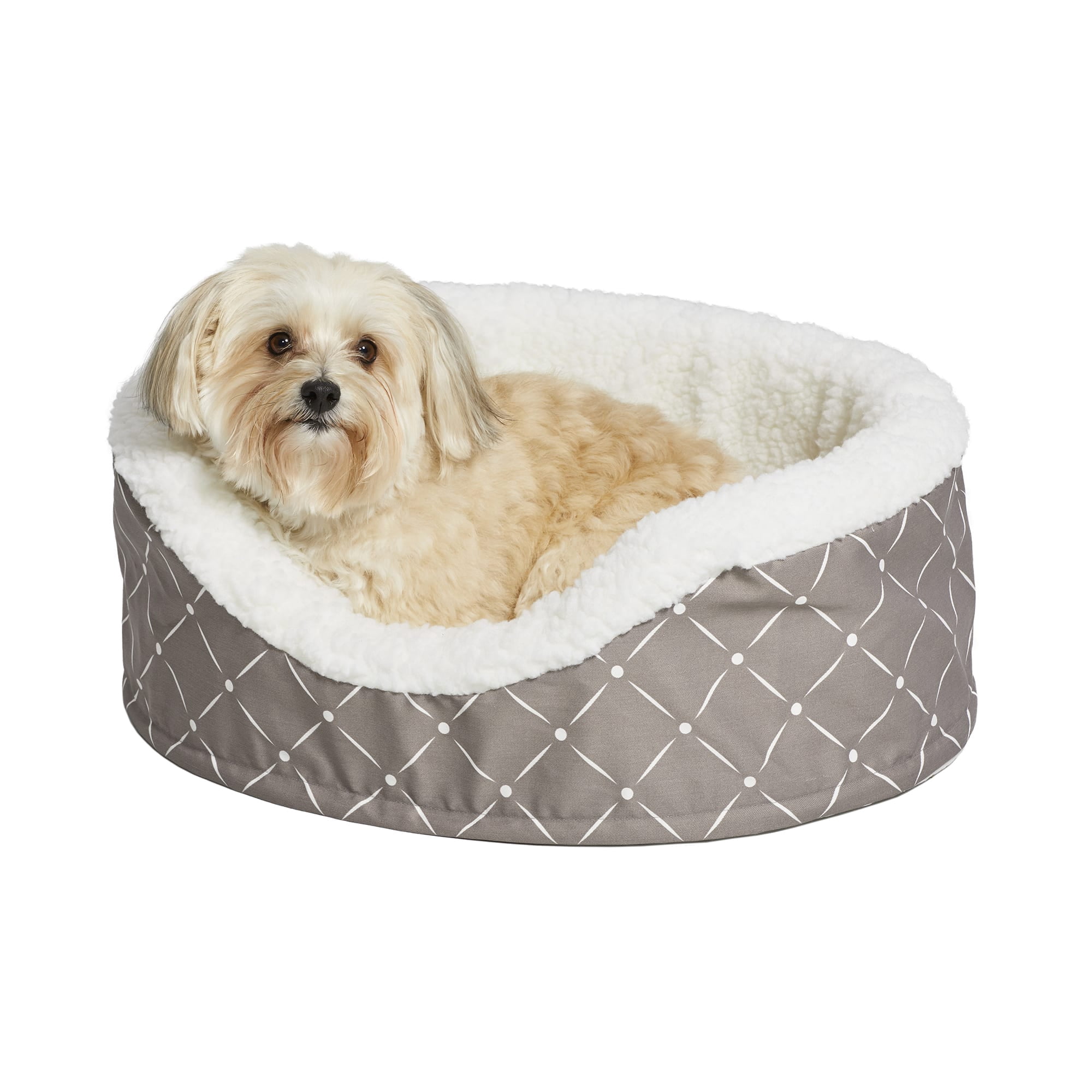 Midwest Quiet Time Couture Orthopedic Cradle Dog Bed, 18" L X 22.25" W X 8.5" H, Gray