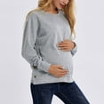 thumbnail image 4 of Akafmk Womens Long Sleeve Maternity Tops,Womens Maternity Solid Color Crew Neck Long Sleeve Button Detail Hoodless Casual Sweatshirt Pregnancy Mama Tops, 4 of 4