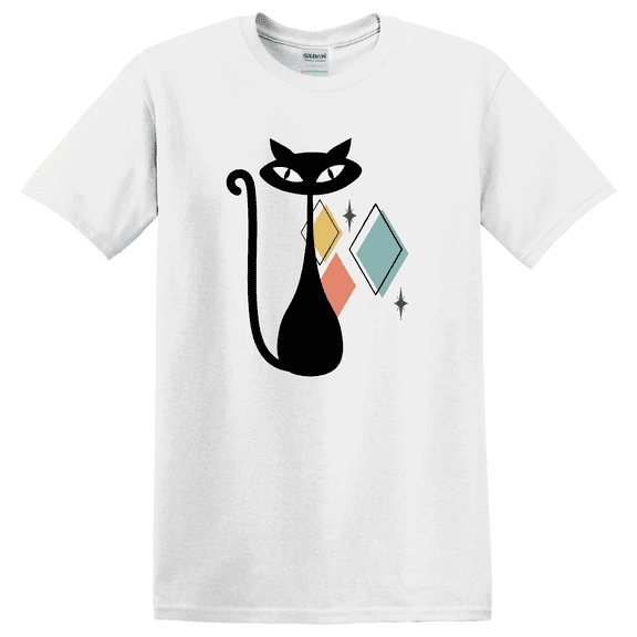 Mid Century Cat Atomic Retro Graphic T-Shirt