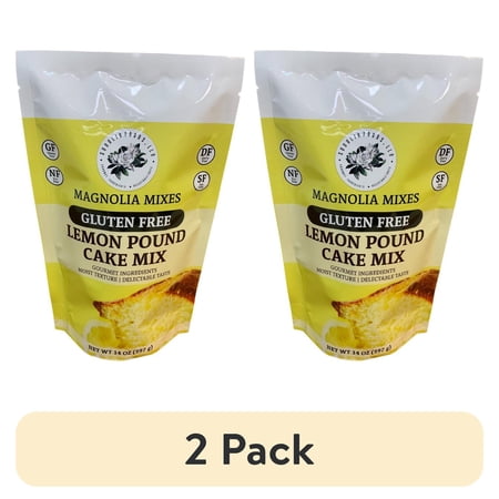 (2 pack) Magnolia Mixes Lemon Gluten-Free Pound Cake Mix, 14 oz Bag