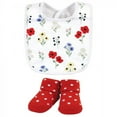 thumbnail image 4 of Hudson Baby Infant Girl Cotton Bib and Sock Set, Wildflower, One Size, 4 of 5