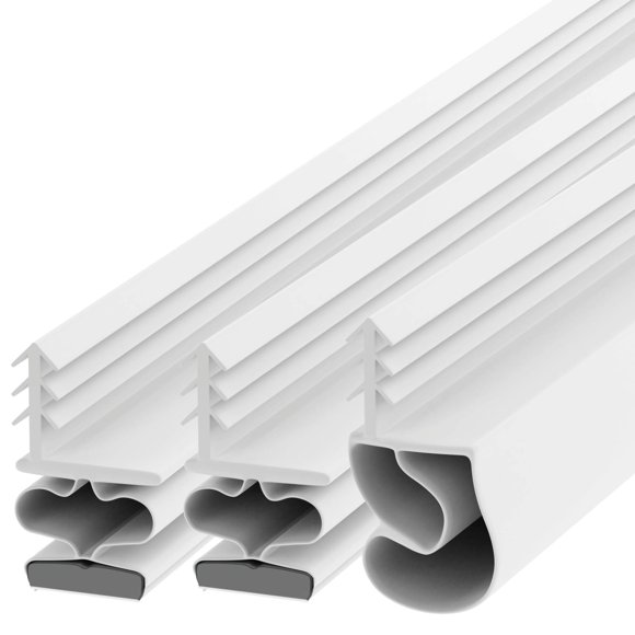TMH Metal Door Weather Stripping Door Seal Strip - Magnetic Kerf Door Seal Kit, Full Set 36" x 84" - White Kerf Weather Stripping Door Seal.