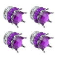 thumbnail image 1 of Wheel Valve Covers, 4 Pieces Universal Wheel Stem Valve  Crown Shape Light Weight  For Cars Trucks Bicycles Purple, 1 of 8