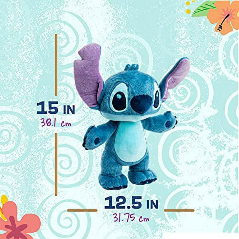 Disney Peluche Bebe - Peluche Stitch Dumbo - Peluches Doudou avec Son -  Jouet Premier Age - Cadeau (Bleu Stitch)