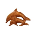 thumbnail image 3 of Wooden 2 Dolphins Wall Art Decor Plaque Hanging Sculpture Hand Carved Accent Fish Handcrafted Handmade Seaside Tropical Nautical Ocean Coastal Wood Home, 3 of 3