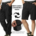 thumbnail image 5 of POENTAB Men Cargo Pants With Multiple Pockets Convertible Athletic Outdoor Pants Resistant Utility Straight Leg Work Wear Black, 5 of 8