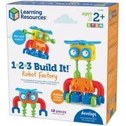 Learning Resources 1-2-3 Build It! Robot Factory, Fine Motor Toy, Robot Building Set, Ages 2+