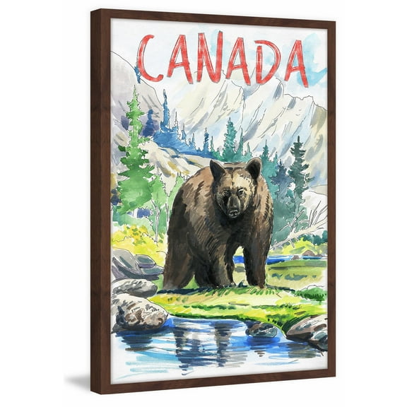 "Black Bear - Canada" Framed Painting Print
