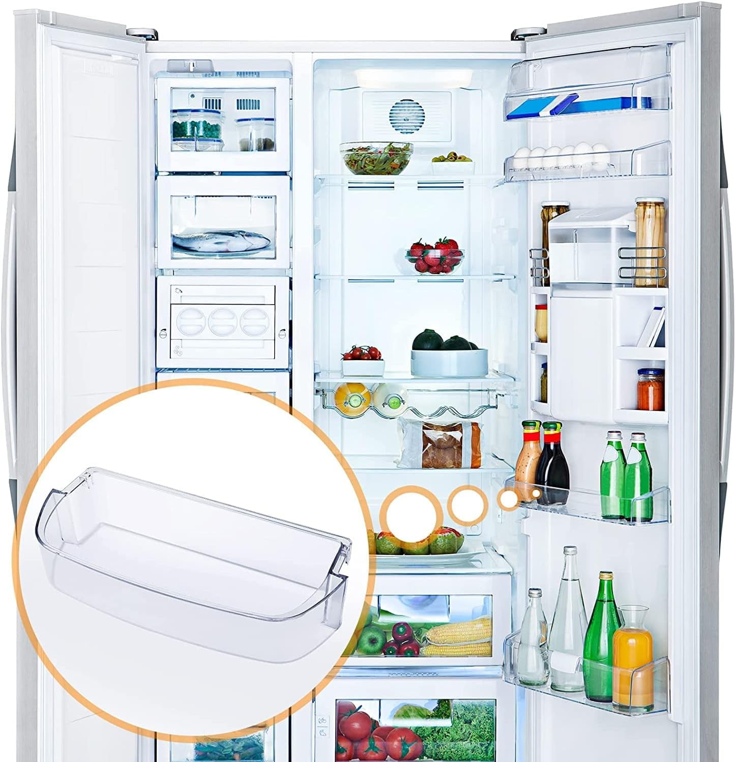 UPGRADED WPW10710203 Refrigerator Door Bin Compatible With Whirlpool Kenmore Refrigerator Door Shelf W10710203 W10451871 Whirlpool Shelf Replacement WRS571CIHZ01 WRS588FIHZ00 WRS571CIHZ04