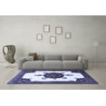 thumbnail image 3 of Ahgly Company Machine Washable Indoor Rectangle Medallion Blue Traditional Area Rugs, 7' x 9', 3 of 4