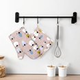 thumbnail image 5 of Oven Mitts and Pot Holders Sets - Cute hand drawn bear Heat Resistant Silicone Oven Gloves (Left Glove) with Non-Slip Silicone Surface and hot pads for kitchen Baking Cooking, 5 of 5