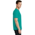 thumbnail image 3 of Port Co Adult Male Men Plain Short Sleeves T-Shirt Team Teal Small, 3 of 6