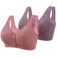thumbnail image 1 of biudgviw Front Closure Bras for Women 2 Pc Wireless Push up Full Coverage Plus Size Bras Supportive Everyday Bralettes, 1 of 2
