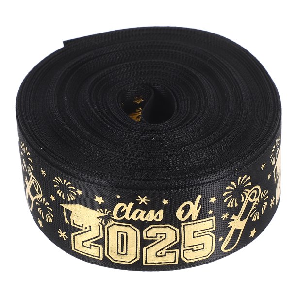 Rollo de cinta de graduación de 2025, de poliéster, para envolver regalos de fiesta de graduación, 10 yardas.