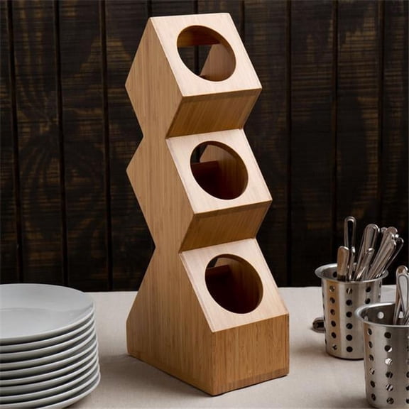 Cal-Mil 1016-3-60 Bamboo 3-Compartment Cylinder Display