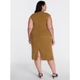 thumbnail image 3 of Terra & Sky Women’s Plus Mock Neck Pullover Top and Midi Skirt Set, 2 Piece, Sizes 0X-5X, 3 of 4