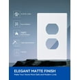 thumbnail image 2 of Hyper Tough Duplex Screwless Wallplate, Impact Resistant, Snaps in Place for a Seamless Look, Matte Finish, White, 2 of 7