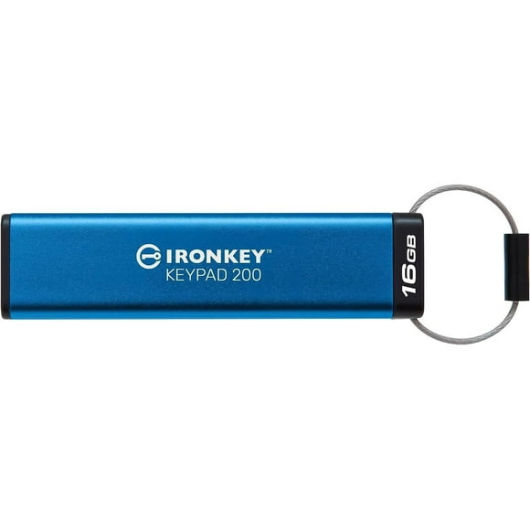 Kingston Ironkey Keypad 200 16GB Encrypted USB | Alphanumeric Keypad | Multi-Pin Access | XTS-AES 256-bit | FIPS 140-3 Level 3 Certified | Brute Force & BadUSB Protection | IKKP200/16GB