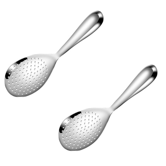 Oleegame Ensemble de Couverts en Acier Inoxydable 2 Pcs Kitchen Aid Spatule à Riz en Acier Inoxydable Cuillère de Service à Riz en Acier Inoxydable et Ustensile de Cuisson Antiadhésif Multi-Usage Nourriture Argent