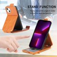 thumbnail image 2 of Zipper Wallet Case for Apple iPhone 13, PU Leather [Card Holder Slot Handbag] with Adjustable Kickstand Flip Phone Cover for Apple iPhone 13 Orange, 2 of 7