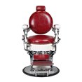 thumbnail image 2 of FRANKLIN Vintage Barber Chair, Reclining Heavy Duty Barber Chair, Crimson Seat White Frame, 2 of 7