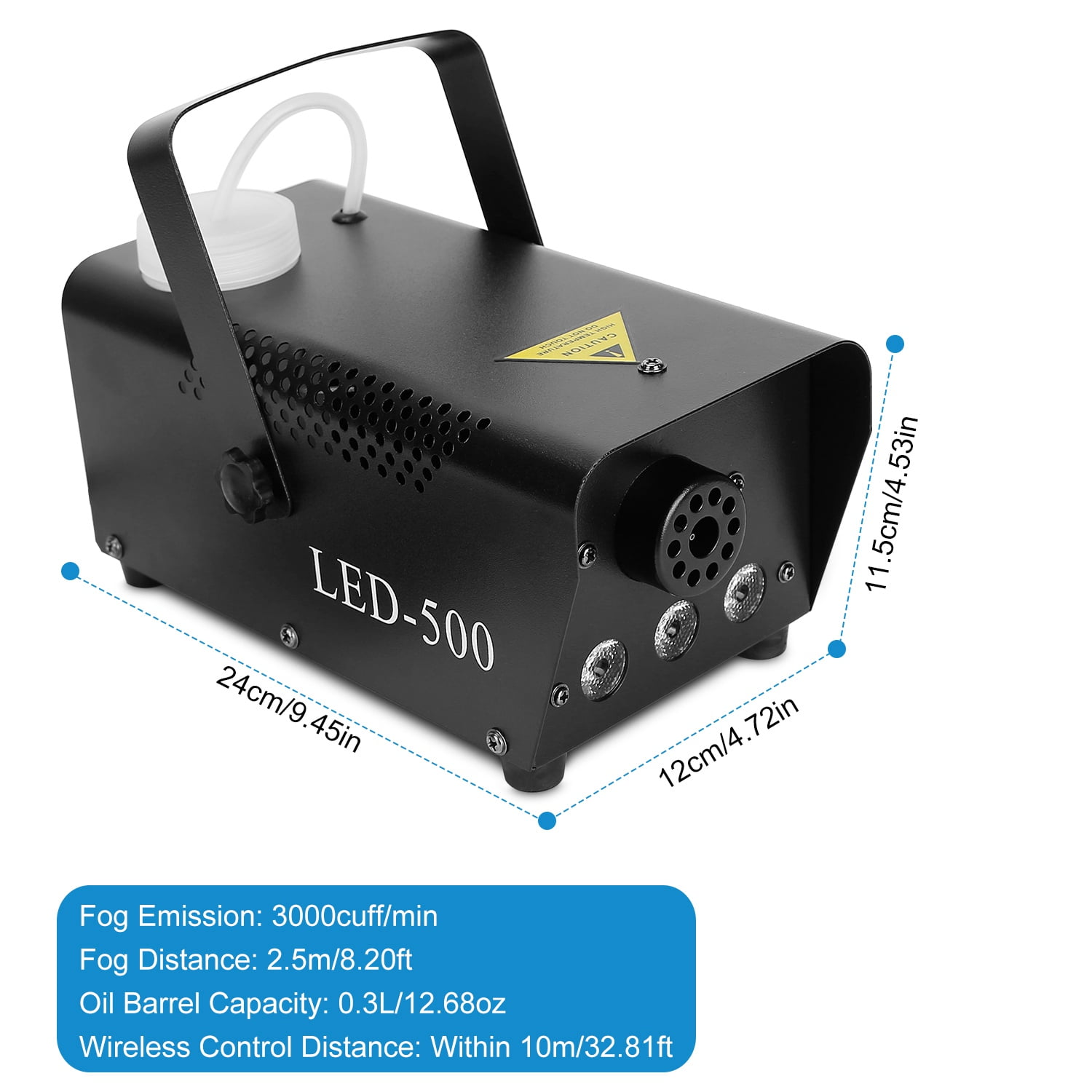 400W RGB LED Fog Machine with Remote Control – Rapid Heating Smoke Machine for Parties, Halloween, Weddings & Stage Effects