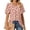 Wine Red Floral, variant on Fantaslook Womens Tops Dressy Blouses V Neck Short Sleeve Tunic Tops Casual Work Shirts