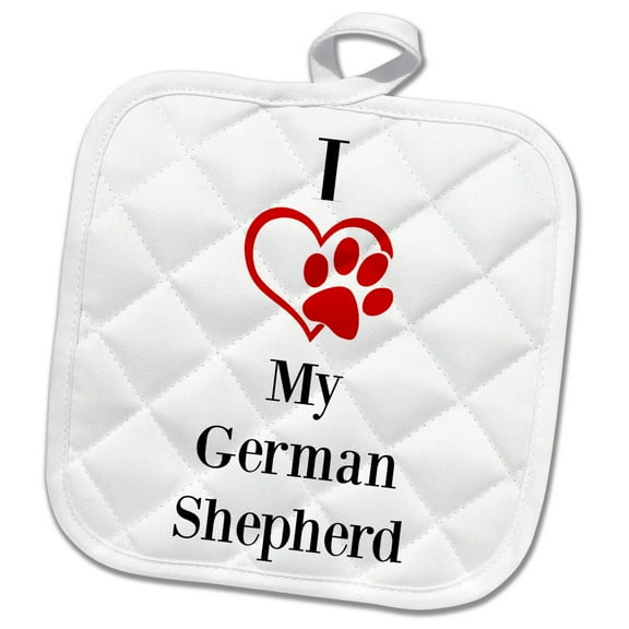 3dRose, I love my German Shepherd, 8x8 Potholder
