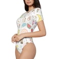 thumbnail image 2 of The Xecao Summer Rabbit Women's Crew Neck Body Suit, a short-sleeved bodysuit and basic swimsuit, both comfort and style for dating and daily life, 2 of 9