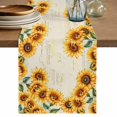 thumbnail image 2 of Vintage Farm Sunflower Leaves Table Runner 90 Inches Long,Kitchen Dining Tablerunners Retro Letter Back Linen Table Runners Dresser Scarves for Home Dinner Wedding Holiday Party Decor, 2 of 9