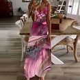 thumbnail image 2 of Zpanxa Sundresses for Women, Summer Dresses for Women Sling Dress Summer Sleevess Printed V Neck Casual Long Maxi Dress Hot Pink G 3XL, 2 of 5