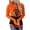 Orange, variant on Halloween Hoodies Women Casual Graphic Print Sweatshirt Long Sleeve Pullover Tops Fall Winter Warm Comfortable Apparel Orange L