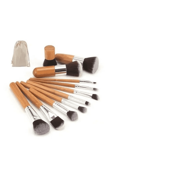 Brochas de maquillaje de bambú ecológicas 11 piezas LabG RT411