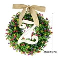 1PC Unique Last Name Year Round Front Door Wreath With Bow Sign