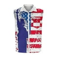 thumbnail image 4 of BiZtdJrK Hawaiian Shirts for Men Summer Sleeveless Button Down Lapel Vest American Flag Printed Casual Beach Aloha Shirt with Pockets Blue XL Ofertas de Hoy en Liquidación, 4 of 6