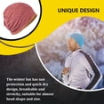thumbnail image 4 of Greeniant Sombrero Skullies de invierno Gorros Chemo Cancer Caps Bonnet Calentador de doble capa Sombreros a prueba de viento Protección deportiva Ciclismo rojo Greeniant OD020519-03B, 4 of 6