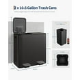 thumbnail image 6 of 2 x 10.6 Gallon Stainless Steel Double Trash Can with Lid for Kitchen, Large Dual Trash and Recycle Bin Combo, Step-on Kitchen Metal Garbage Cans, PP Inner Buckets, Liner Rim, Matte Black, 6 of 6