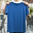 thumbnail image 5 of T Shirts for Men Plus Size Solid Color Crew Neck Casual Loose Tee Shirts Short Sleeve Mens Summer Tops S-3XL under $5 Blue, 5 of 5