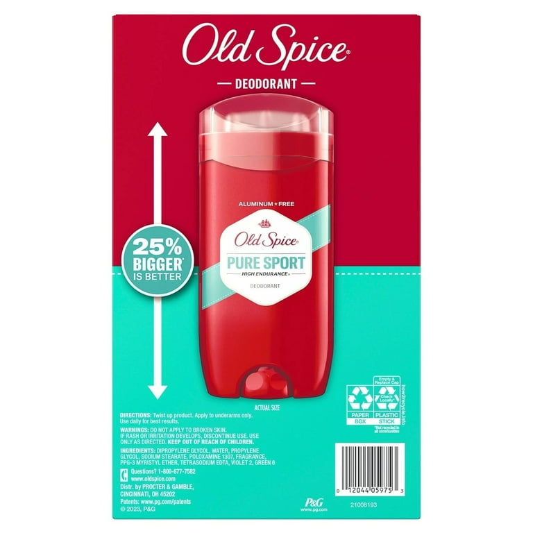 Old Spice High Endurance Deodorant, Pure Sport, Aluminum-Free, 48