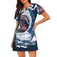 thumbnail image 1 of Fotbe Shark Bata de Dormir para Mujer con Estampado, Camisón de Algodón de Manga Corta, Ropa de Dormir Casual, 1 of 6