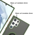 thumbnail image 5 of CoverON For Samsung Galaxy S22 Ultra Phone Case, Ring Holder Kickstand Magnetic Mount Clear Hard Back Cover Rubber Bumper, Army Green, 5 of 8