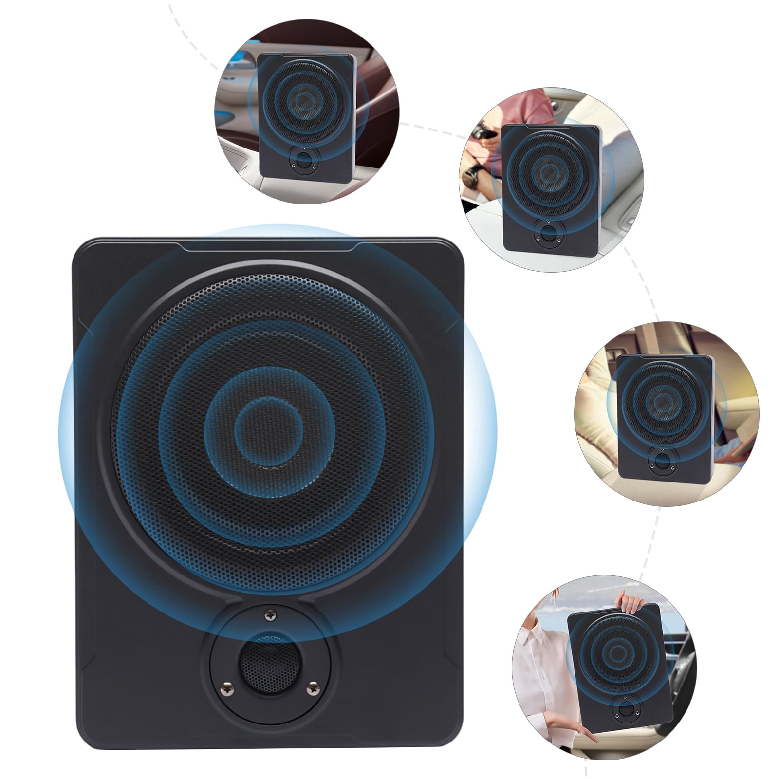 ChicHomey ​​Car Subwoofer Mini 7.5cm Thin Body,200W Car Subwoofer High Pure Bass Under-Seat Amplifiers Speaker for Cars, Trucks, or Jeeps