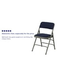 thumbnail image 6 of Emma + Oliver 2 Pack Curved Triple Braced Navy Fabric Metal Folding Chair, 6 of 15