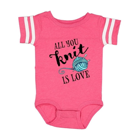

Inktastic All You Knit Is Love with Blue Yarn and Knitting Needles Gift Baby Boy or Baby Girl Bodysuit