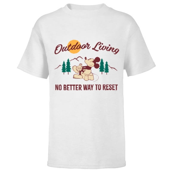 Disney Mickey Mouse Mountain Outdoor Living - Short Sleeve T-Shirt for Kids - Customized-White