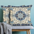 thumbnail image 2 of Blue Boho Pillow Covers 18x18 Set of 2, Retro Persian Carpet Boho Throw Pillow Covers Linen Farmhouse Vintage Bohemia Rug Decor Cushion Case Boho Home Decor for Couch Sofa Outdoor, 2 of 6